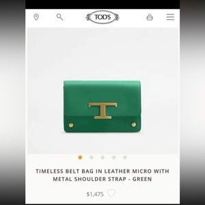 TODS Timeless Belt Bag with Leather Belt Strap AND Gold Chain